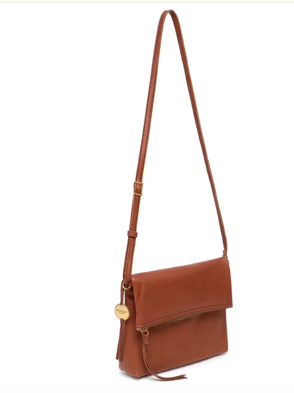 Margot New York Robbie Brown Foldover Crossbody in Brandy